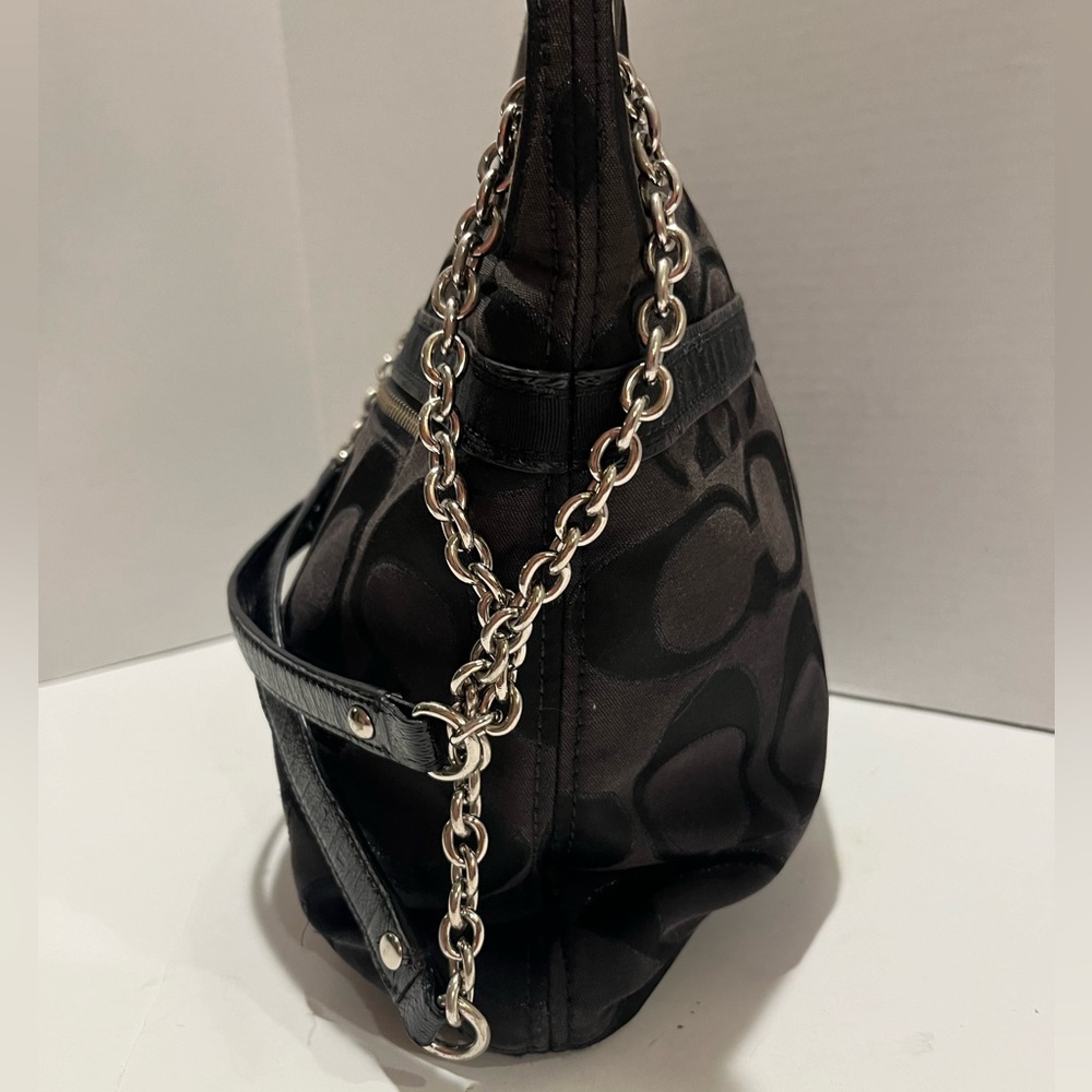 Coach Poppy Signature Logo Canvas Shoulder Bag - Picture 4 of 16